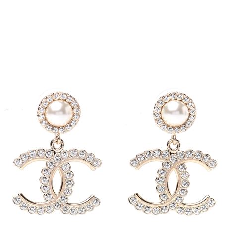 chanel earrings bow pearl